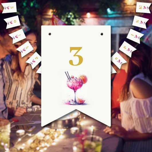 Hübsch in Pink Theme Cocktail 30. Geburtstag Wimpelkette