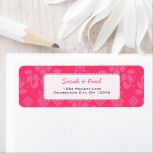 Hübsch in Pink Yarrow, Floral Return Address Label