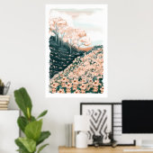 Hübsch in Prink Floral Wiese Landschaft Landschaft Poster (Heimbüro)