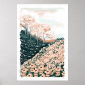 Hübsch in Prink Floral Wiese Landschaft Landschaft Poster (Vorne)