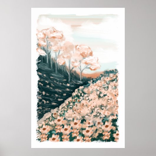 Hübsch in Prink Floral Wiese Landschaft Landschaft Poster (Vorne)