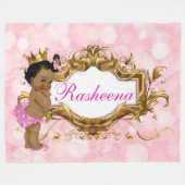 Hübsch in rosa afrikanische Prinzessin Pink & Gold Fleecedecke (Vorderseite (Horizontal))