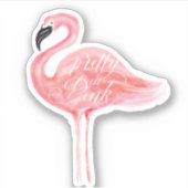 Hübsch in rosa Aquarellfarbe Flamingo Illustration Aufkleber (Vorderseite)