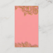 Hübsch in Rosa auf Schokolade mit Wirbel Visitenka Visitenkarte (Rückseite)