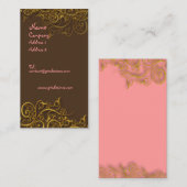 Hübsch in Rosa auf Schokolade mit Wirbel Visitenka Visitenkarte (Vorne/Hinten)