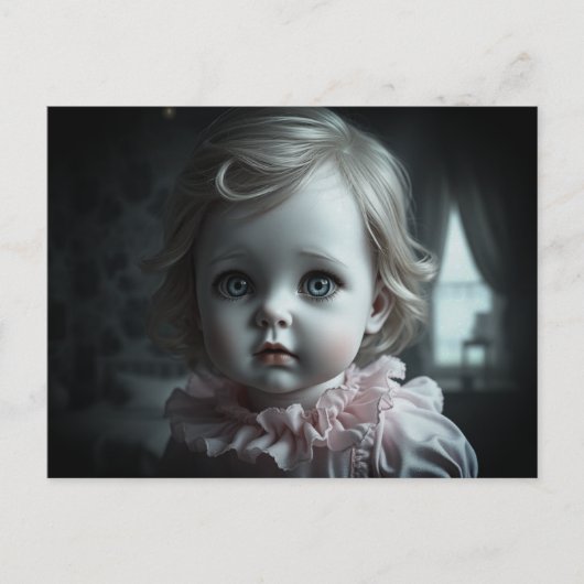 Hübsch in Rosa, blonde Hair Doll Postkarte (Vorderseite)