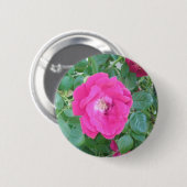 Hübsch in rosa Blume Button (Vorne & Hinten)