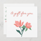 Hübsch in Rosa Blume Geschenkgutschrift Einladung (Vorne/Hinten)