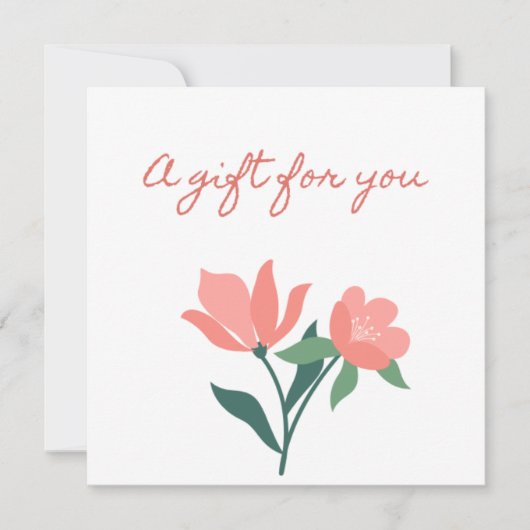 Hübsch in Rosa Blume Geschenkgutschrift Einladung (Vorderseite)