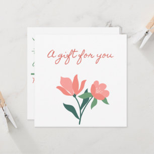 Hübsch in Rosa Blume Geschenkgutschrift Einladung