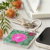 Hübsch in rosa Blume Schlüsselanhänger (Vorderseite rechts)