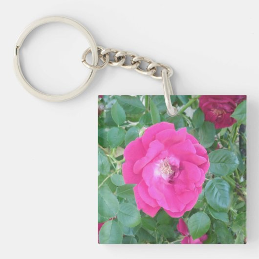 Hübsch in rosa Blume Schlüsselanhänger (Vorderseite)