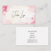 Hübsch in rosa Blume Visitenkarte (Vorne/Hinten)