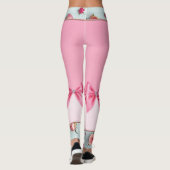 Hübsch in rosa Bogen und Blume Leggings (Rückseite)