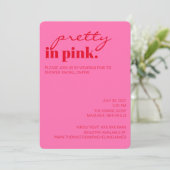 Hübsch in rosa Brautparty Einladung (Stehend Vorderseite)