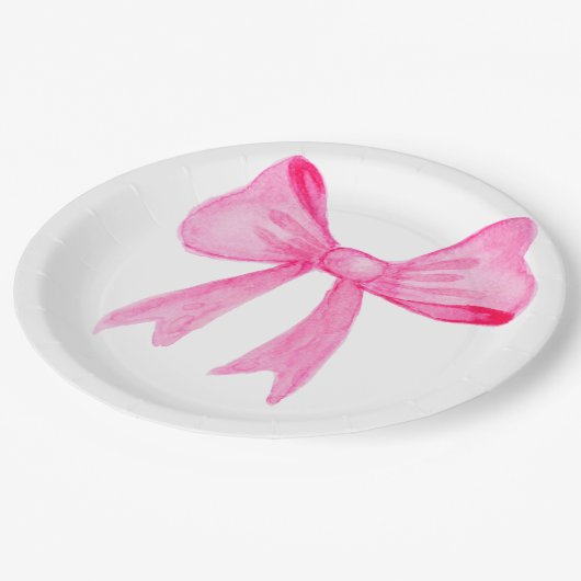 Hübsch in rosa Brautparty-Papierplatte Pappteller (Schrägansicht)