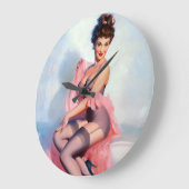 Hübsch in rosa Button Up Große Wanduhr (Winkel)