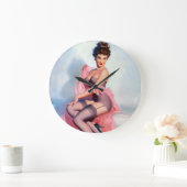 Hübsch in rosa Button Up Große Wanduhr (Zuhause)