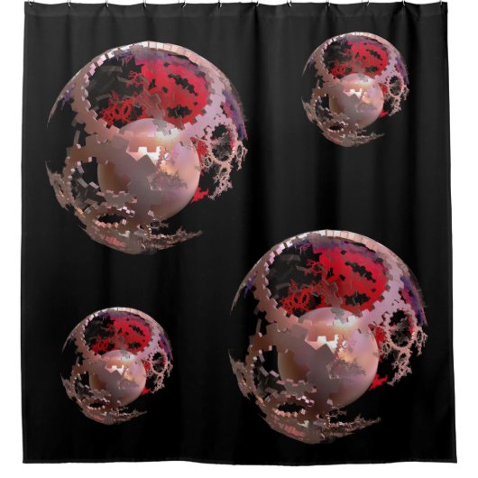 Hübsch in rosa Cogs Duschvorhang (Vorderseite)