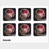 Hübsch in rosa Cogs Quadratischer Aufkleber (Blatt)