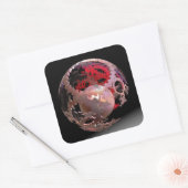 Hübsch in rosa Cogs Quadratischer Aufkleber (Umschlag)