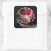 Hübsch in rosa Cogs Quadratischer Aufkleber (Tasche)