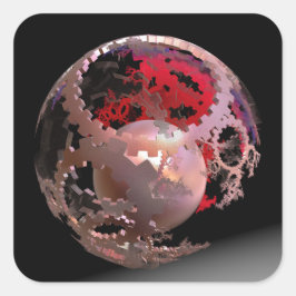 Hübsch in rosa Cogs Quadratischer Aufkleber