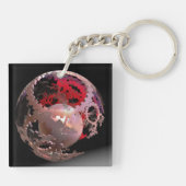 Hübsch in rosa Cogs Schlüsselanhänger (Rückseite)