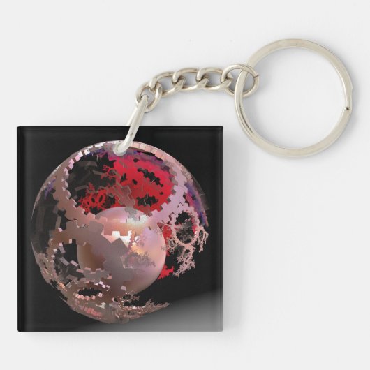 Hübsch in rosa Cogs Schlüsselanhänger (Rückseite)