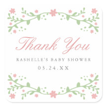 Hübsch in Rosa Danke Stickers