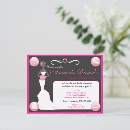 Hübsch in Rosa Einladung (Stehend Vorderseite)