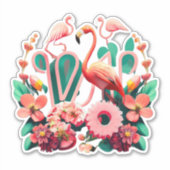 Hübsch in rosa Flamingo Sticker für alle Altersgru (Vorderseite)