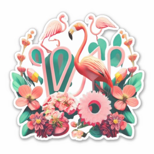 Hübsch in rosa Flamingo Sticker für alle Altersgru (Vorderseite)