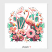 Hübsch in rosa Flamingo Sticker für alle Altersgru (Blatt)