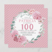 Hübsch in Rosa florale Einladung zum Geburtstag (Vorne/Hinten)