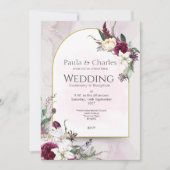 Hübsch in Rosa, florale Hochzeit Einladung (Vorderseite)