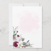 Hübsch in Rosa, florale Hochzeit Einladung (Rückseite)