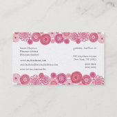 Hübsch in rosa, floralfarbene Pearl Custom Busines Visitenkarte (Rückseite)