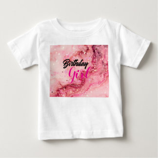 hübsch in rosa Geburtstagsmädchen Shirt. Baby T-shirt