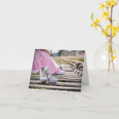 Hübsch in rosa Geschenkkarte für den Polterabend Karte (Gelbe Blume)