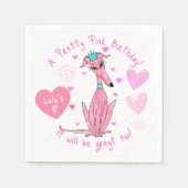 Hübsch in rosa Grauhund Party Serviette (Vorderseite)