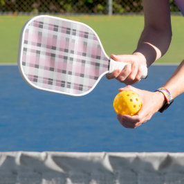 Hübsch in rosa Kariertes Muster - Trendy Tartan Pickleball Schläger