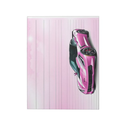 Hübsch in rosa Korvette Notepad Notizblock (Rotiert)