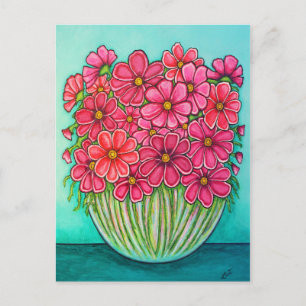 Hübsch in rosa Kosmos Postkarte von Lisa Lorenz