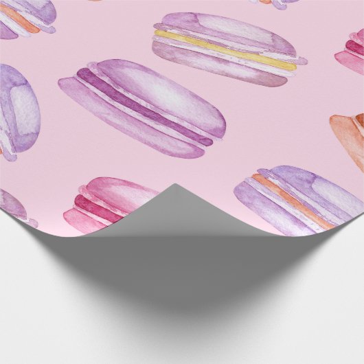 Hübsch in rosa Macarons Geschenkpapier (Ecke)