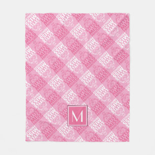 Hübsch in rosa Muster   Monogramm Fleecedecke