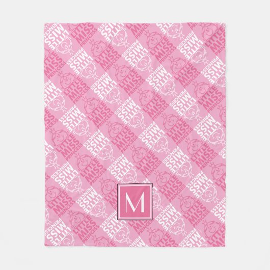 Hübsch in rosa Muster | Monogramm Fleecedecke (Vorderseite)