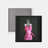 Hübsch in rosa Parfümflasche Magnet (Vorderseite/Rückseite)
