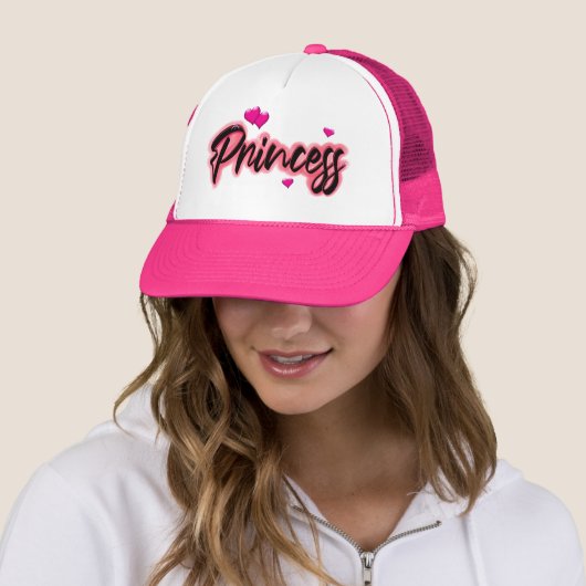 Hübsch in rosa Prinzessin mit Herz-LKW-Hut Truckerkappe (Beispiel)