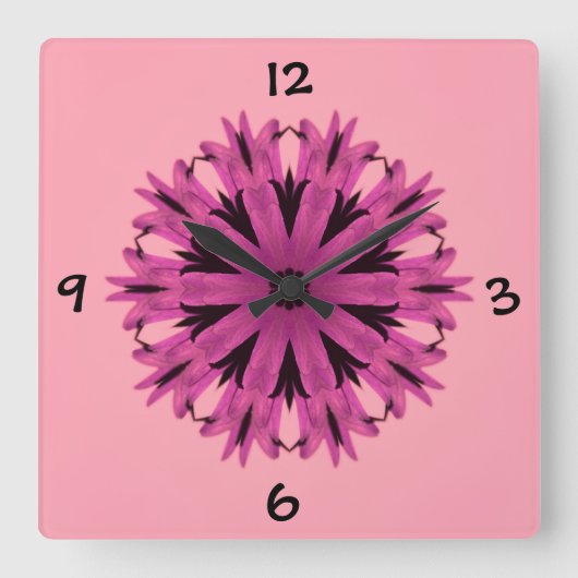Hübsch in rosa quadratische wanduhr (Vorderseite)